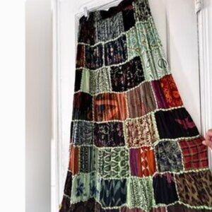 Ana & Kate Patchwork Maxi Skirt Boho Hippie Festival Cottagecore